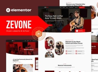 Zevone – Music Lessons & School Elementor Template Kit