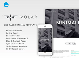 Volar | One Page Minimal Parallax Drupal Theme