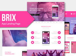 BRIX – Mobile App Landing Page Muse Template YR