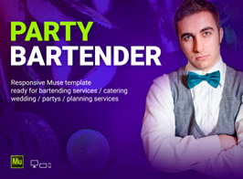Party – Bartender Bartending Services / Catering Muse Template