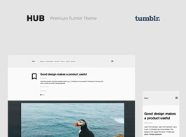 Hub | One Column, Blogging Tumblr Theme