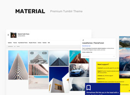 Material | Responsive, Grid Tumblr Theme