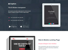Caption Unbounce Flat Startup Landing Page