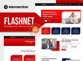 Flashnet – Broadband & Telecom Internet Provider Elementor Template kit