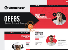 Geegs – Content Creator & Streamer Elementor Template Kit