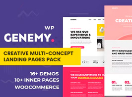 Genemy – Creative Minimal Landing Page Builder for Digital Startup Design Studio Agency in Marketing