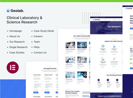 Geolab | Clinical Laboratory & Science Research Elementor Template Kit