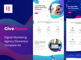 GiveBoost – Digital Marketing Agency Elementor Template Kit