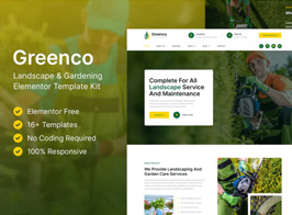 Greenco – Landscaping & Gardening Elementor Template Kit
