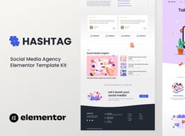 Hashtag – Social Media Agency Elementor Template Kit