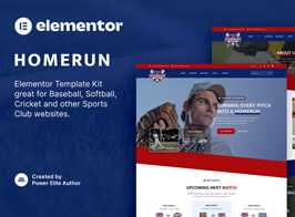 Homerun – Baseball Team & Sports Club Elementor Template Kit