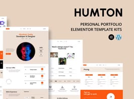 Humton – Personal Portfolio Elementor Template Kits