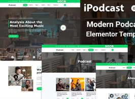 iPodcast – Modern Podcast Elementor Template Kit