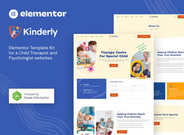 Kinderly – Child Therapist & Psychologist Elementor Template Kit