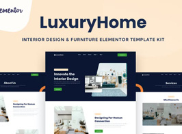 LuxuryHome – Interior Design & Furniture Elementor Template Kit