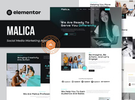 Malica – Social Media Marketing Agency Elementor Template Kit