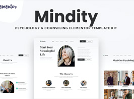Mindity – Psychologist Teraphist Elementor Template Kit