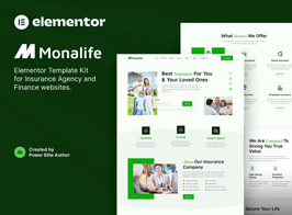 Monalife – Insurance Agency & Finance Elementor Template Kit
