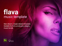 Flava – Music album / single promo site Muse template