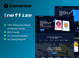 Neftize – NFT Portfolio & Digital Items Elementor Template Kit