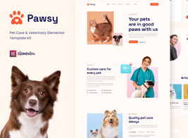 Pawsy – Pet Care & Veterinary Elementor Template Kit