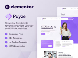 Payze – Online Payment Gateway & E-Wallet Elementor Template Kit