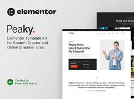 Peaky – Content Creator & Online Streamer Elementor Template Kit
