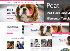 Peat – Pet Care & Adoption Elementor Template Kit