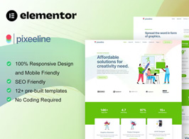 Pixeeline – Graphics Illustration Freelance & Creative Agency Elementor Template Kit