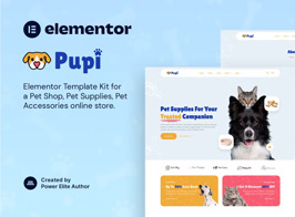 Pupi – Pet Shop & Pet Supplies Elementor Template Kit