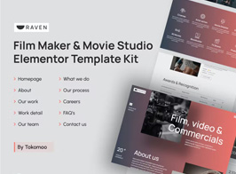 Raven | Film Maker & Movie Studio Elementor Template Kit