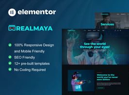 RealMaya – Virtual Reality Services & Shop Elementor Template Kit