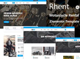 Rhent – Motorcycle Rental Services Elementor Template Kit