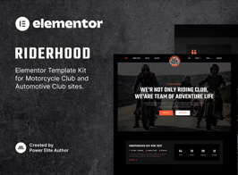 Riderhood – Motorcycle Club Elementor Template Kit