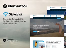 Skydiva – Skydiving & Extreme Air Sports Elementor Template Kit