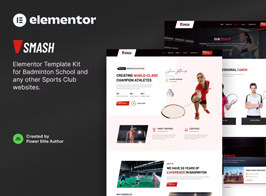 Smash – Badminton School & Sports Club Elementor Template Kit