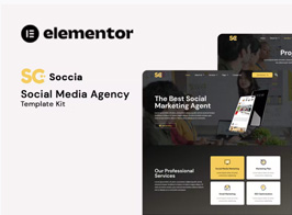 Soccia – Social Media Agency Elementor Template Kit
