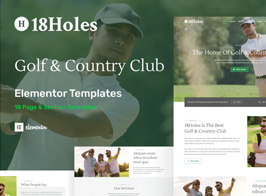 18Holes – Golf & Country Club Website Elementor Template Kit