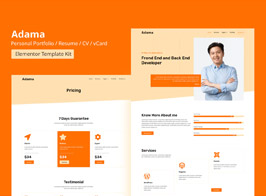 Adama – Personal Portfolio & Resume Elementor Template Kit