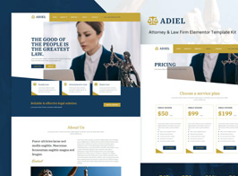 Adiel – Attorney & Law Firm Elementor Template Kit