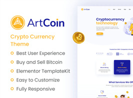 ArtCoin | Bitcoin & Cryptocurrency Elementor Template Kit