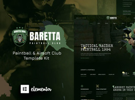 Baretta – Paintball & Airsoft Club Elementor Template Kit