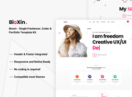 Bioxin – Single Freelancer CV & Portfolio Elementor Template Kit