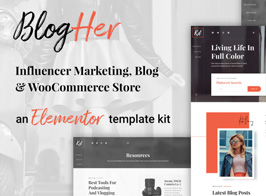 BlogHer – Influencer Marketing Blog & Shop Elementor Template Kit