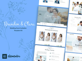 Brandon & Clara – Wedding Event Invitation Elementor Template Kit