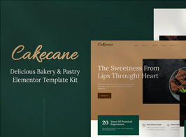 Cakecane – Cake & Pastry Elementor Template Kit