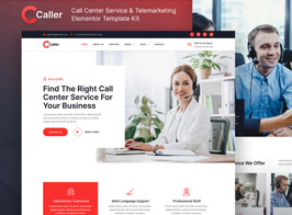 Callerr – Call Center Service & Telemarketing Elementor Template Kit