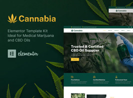 Cannabia – Medical Marijuana & CBD Oil Elementor Template Kit