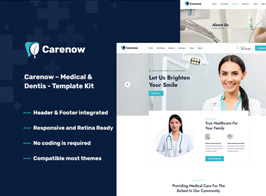 Carenow – Medical & Dentist Elementor Template Kit