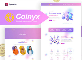 Coinyx – Cryptocurrency Blockchain & Bitcoin Elementor Template Kit